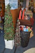 Two Christmas Obelisks and Assorted Wrapping Paper