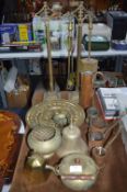 Copper & Brass Ware Including Trays, Measuring Jug