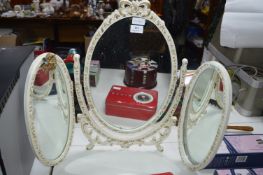 Cream & Gilt Triple Dressing Table Mirror