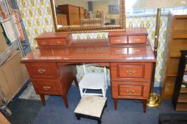 Mahogany Dressing Table with Plate Glass Top