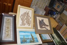 Quantity of Assorted Prints, Pictures and Embroide