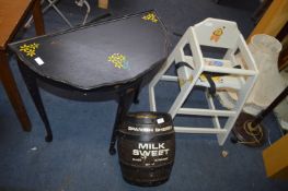 Hand Painted High Chair, Hall Table and a Sherry B