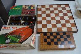 Assorted Board Games Including Chess, Carpet Bowls
