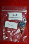 9ct Gold Fire Opal & Heartstone Fob ~5g total