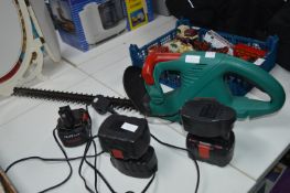 Bosch Cordless Hedge Trimmer with Three Battery Pa
