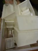 *Box of Assorted Small Plastic Storage Bins