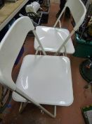 Two Metal Framed Folding Chairs