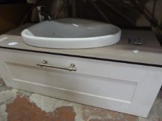 *Contemporary Sink with Drawer and Chrome Tap