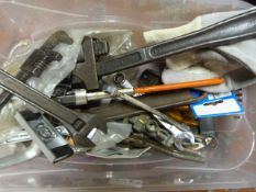 Box of Work Gloves Two Pairs of Stilsons, Adjustab