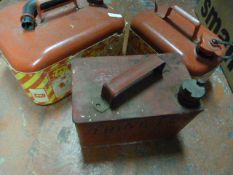 Three Metal Petrol Cans