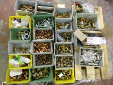 *22 Storage Bins of Brass & Copper Pipe Fittings a
