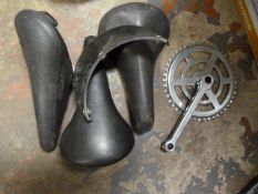 Three Bike Seats, Visor and a Crank