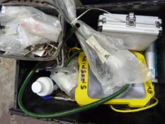 *Box of Assorted Tools and Plumbing Fittings