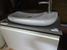 *Contemporary Sink with Drawer and Chrome Tap