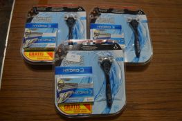 *Three Packs of Wilkinson Sword Hydro 3 Razors