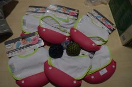 *Six Sets of Two Cat & Foal Baby Bibs and Two Rainbow Squishy Mesh Balls