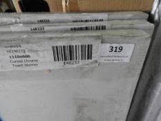 *1110x600mm Curved Chrome Towel Warmer