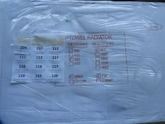 *500x800 Flat White Heated Towel Rail