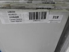 *1110x600mm Curved Chrome Towel Warmer