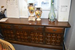 Dark Oak Sideboard with Jacobean Style Paneled Doo