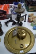 Brassware, Oil Lamp, Shoe Last, etc.