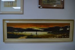 Framed Oil Painting by Colin Richardson - Waterside Scene
