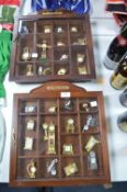 Various Miniature Clocks in Cabinets