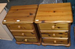 Two Pine Bedside Cabinets