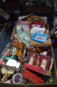 Two Boxes of Household Goods Including Christmas C