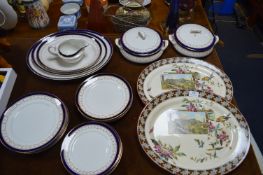 Collection of Bleu de Roi Pottery and Two Others