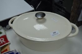Waitrose Cream Enamel Cast Iron Casserole Dish