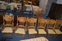 Six Carved Beech Chairs