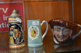 Royal Doulton Toby Jug, T.G. Green Jug and a Germa