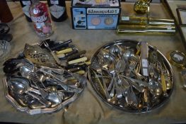 Tray of Plated Cutlery