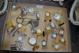 Tray Lot of Miniature Clocks