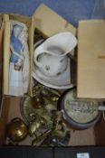 Brassware, Wash Bowl & Jug Set, etc.