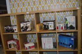 13 Boxes of Wine Glasses, Cut Glass Crystal, Tumbl