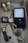 Tray Lot of Costume Jewellery, Watches, etc.