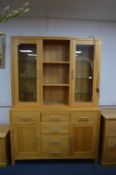 Oak Display Unit with Six Drawers