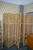 Pair of Triple Folding Rattan Screens