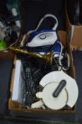 Box of Electrical Items Including Russell Hobbs St