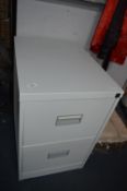 Two Drawer Grey Metal Filing Cabinet