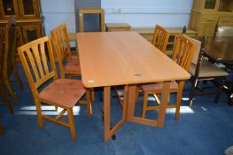 Les Wise Folding Dining Table with Four Chairs