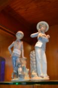 Two Nao Figurines - Boys with Dog