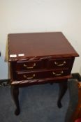 Mahogany Effect Side Table with Drawers