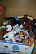 Box of Various Christmas Teddies, Miniature Christ