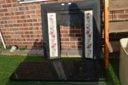 Cast Iron Tiled Fire Insert with Hearth