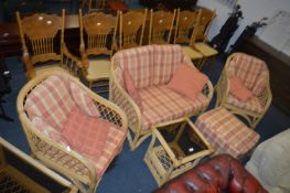 Bamboo Conservatory Suite; Two Seat Sofa, Two Armc