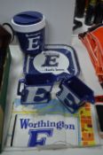 Two Worthington Water Jugs, Three Metal Trays and