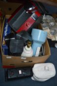 Box of Electrical Items, Lamps, Bread Maker, Speak